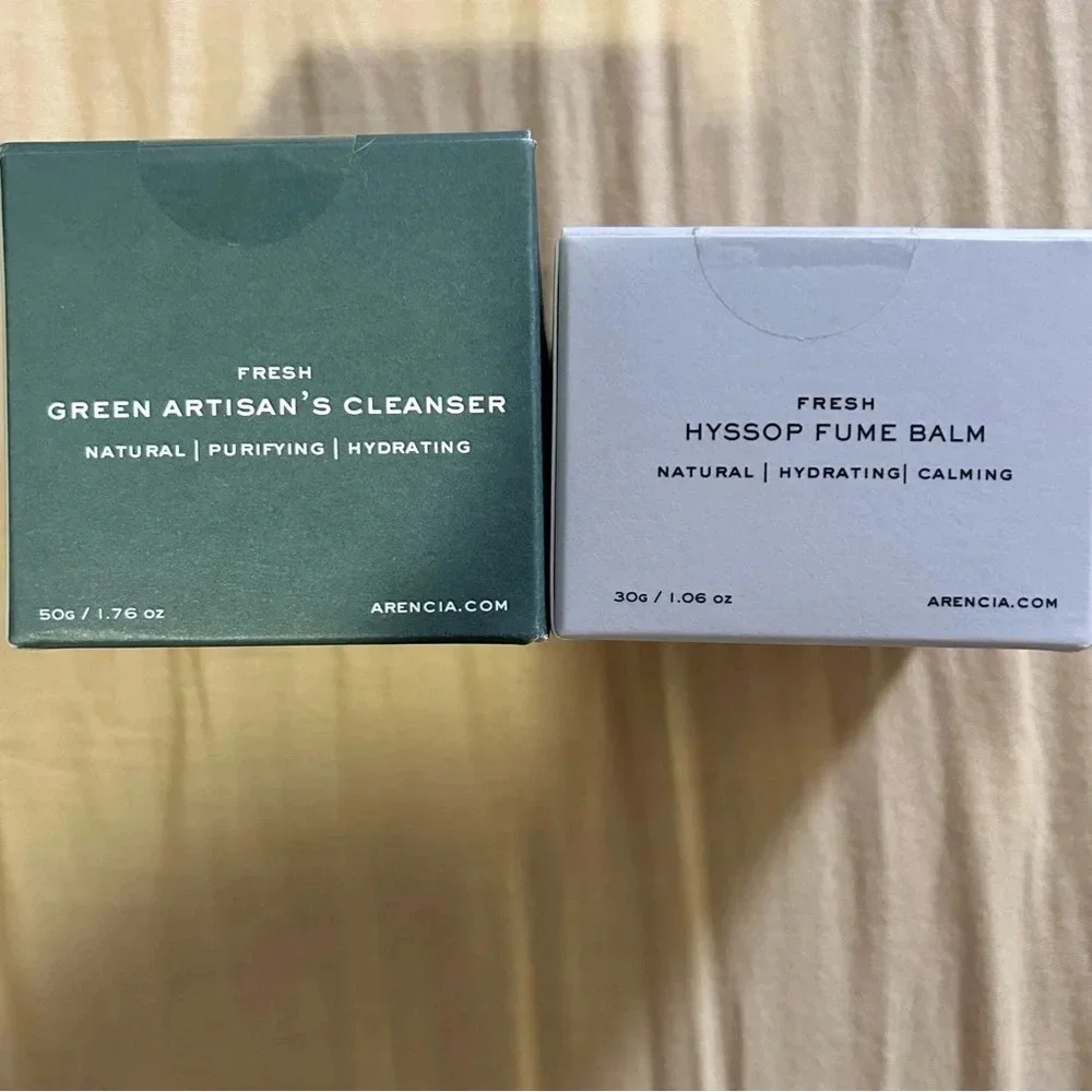 NWT Arencia Full Size Skincare Bundle Green Artisan's Cleanser, Hyssop Fume Balm